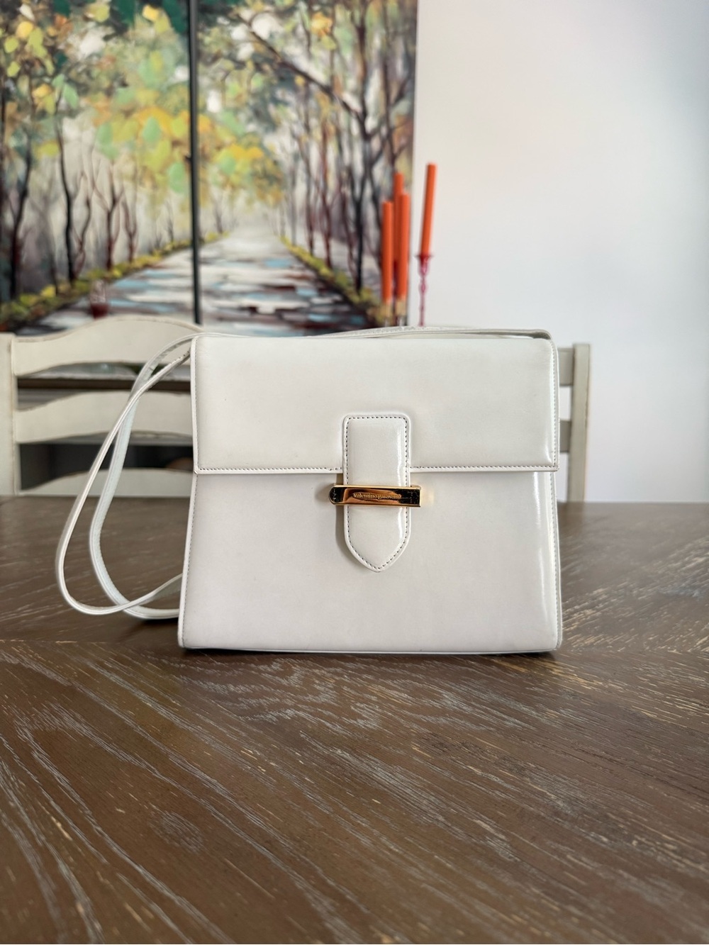 Valentino Garavani Shoulder Bag White Leather
